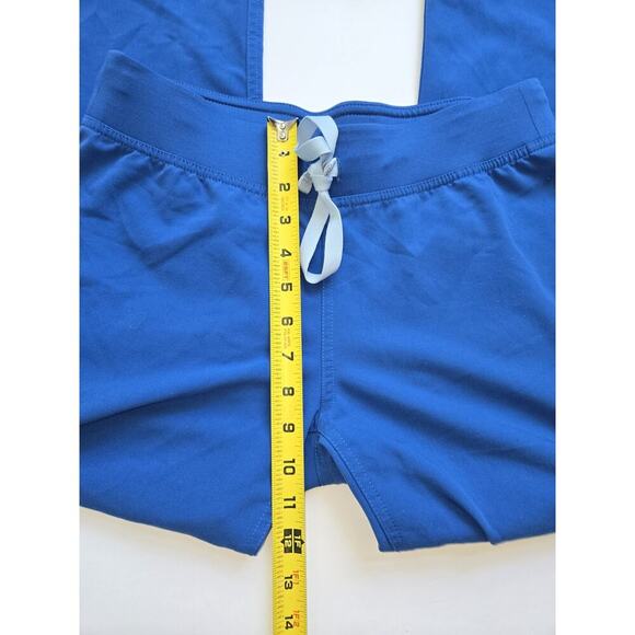 Figs Pants Womens XS Blue Stretch Mid Rise Drawstring Scrub Pockets EUC - Picture 3 of 12